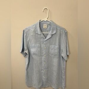 Murano Baird McNutt Light Blue linen  Casual Button Down Shirt size medium